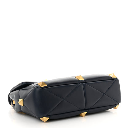Valentino Garavani Nappa Large Roman Stud Shoulder Bag Marine 4 of 9
