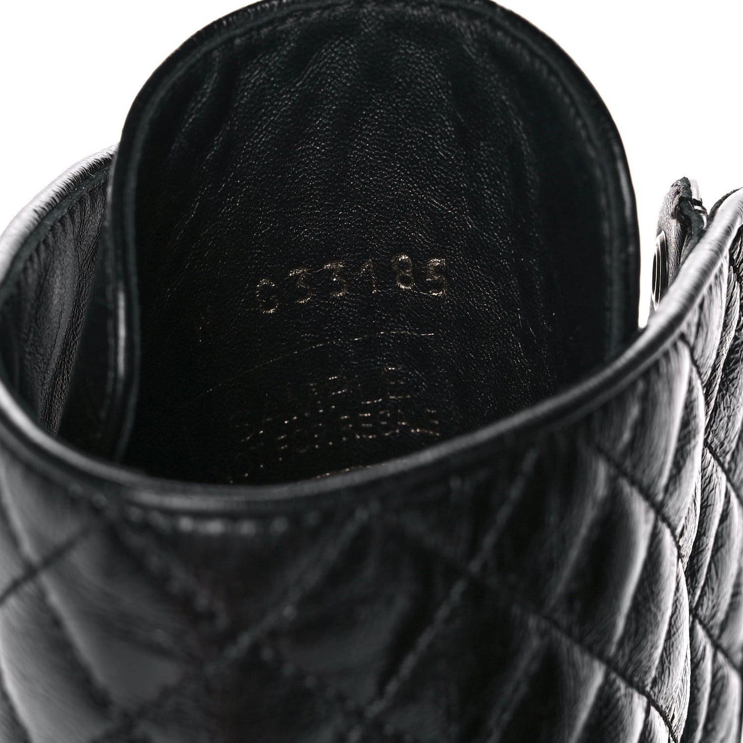 Crackled Calfskin Velvet Pearl Combat Ankle Boots 38 Black