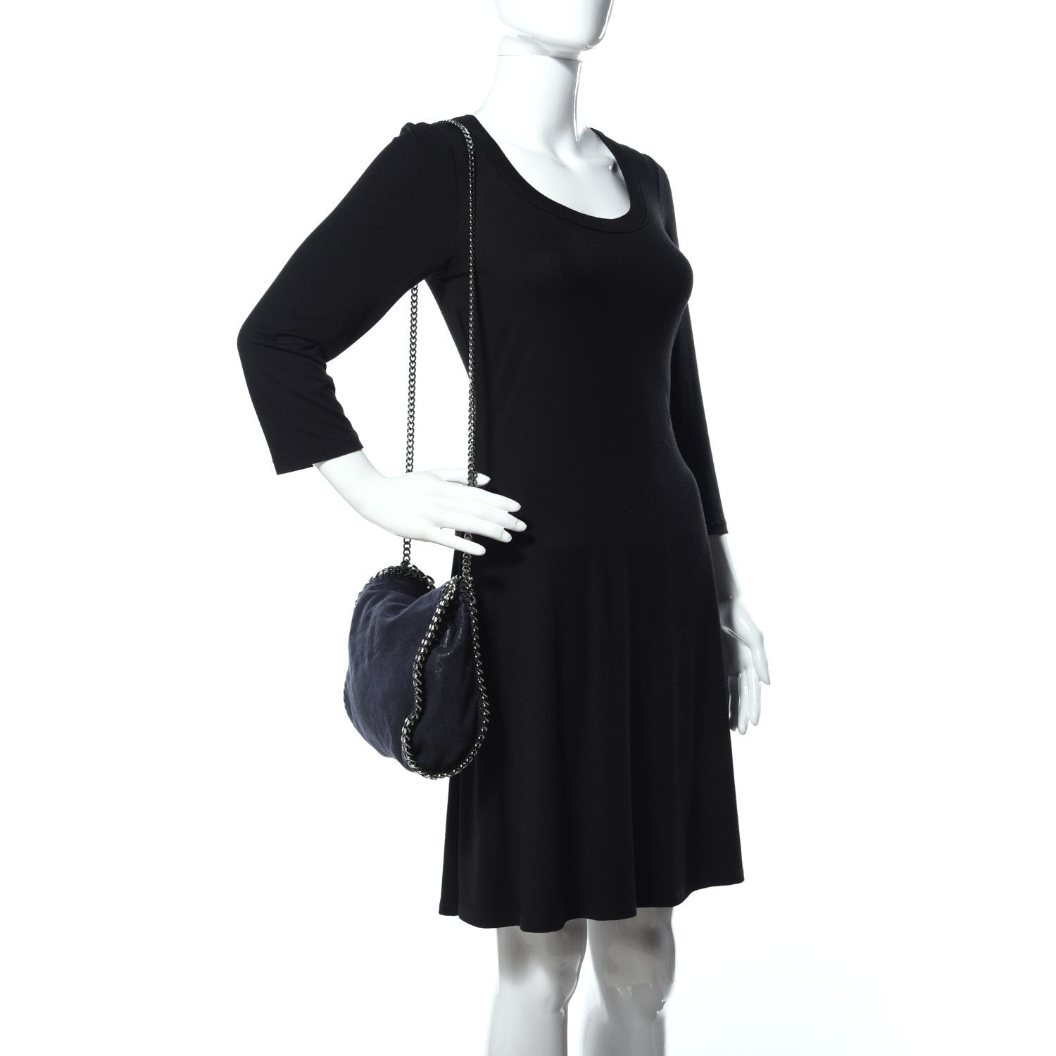 Stella McCartney Shaggy Deer Mini Falabella Fold Over Tote Navy 2 of 10