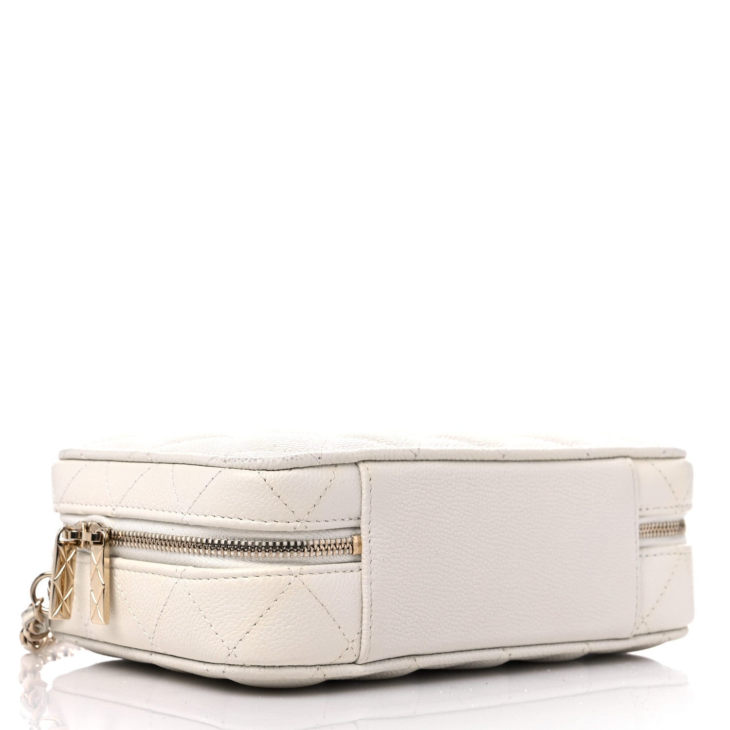 Chanel Caviar Quilted Top Handle Vanity Case White 5 of 13