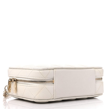 Chanel Caviar Quilted Top Handle Vanity Case White 5 of 13