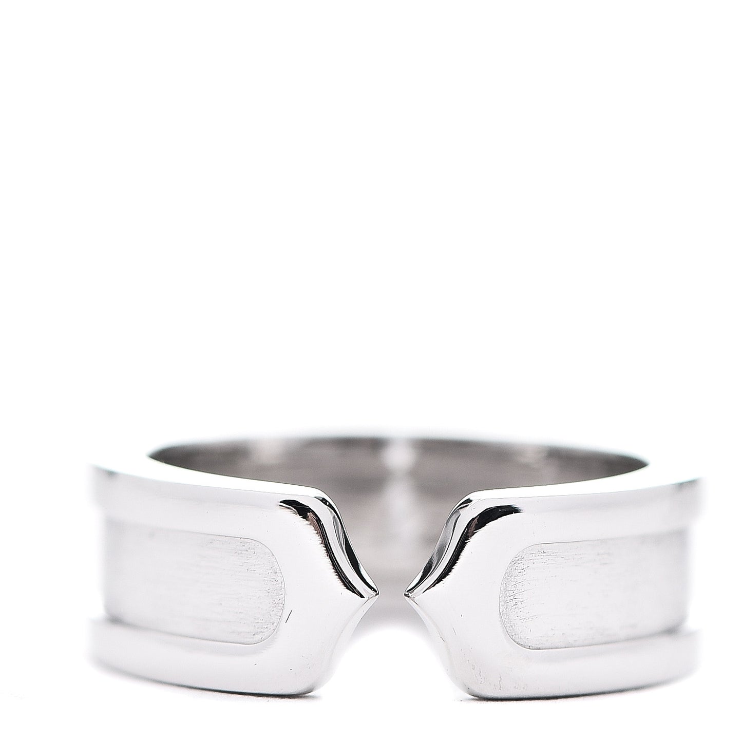 18K White Gold 6.5mm Logo De Ring 50 5.25