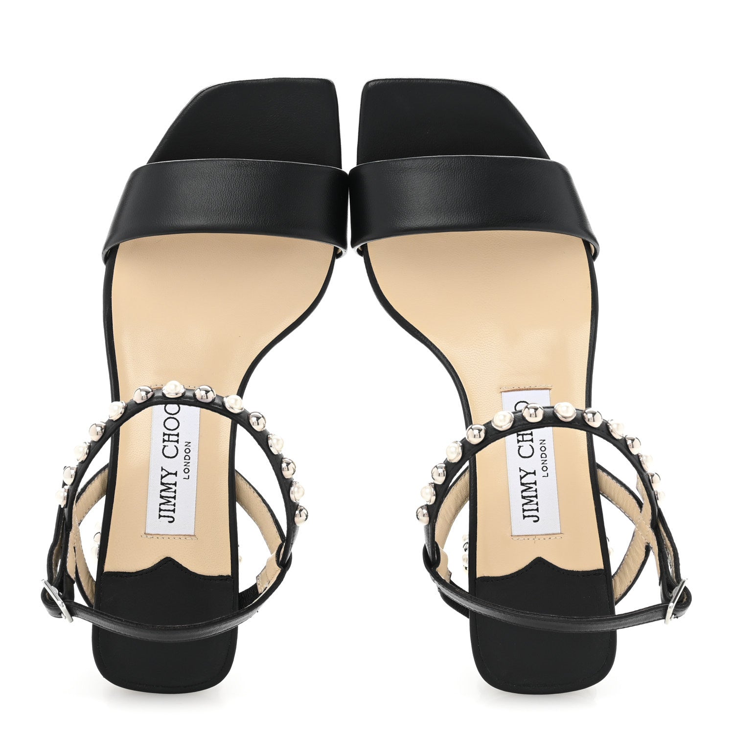 Jimmy Choo Nappa Dome Studs Aadra 45 Sandals 37 Black 2 of 9