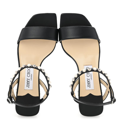 Jimmy Choo Nappa Dome Studs Aadra 45 Sandals 37 Black 2 of 9