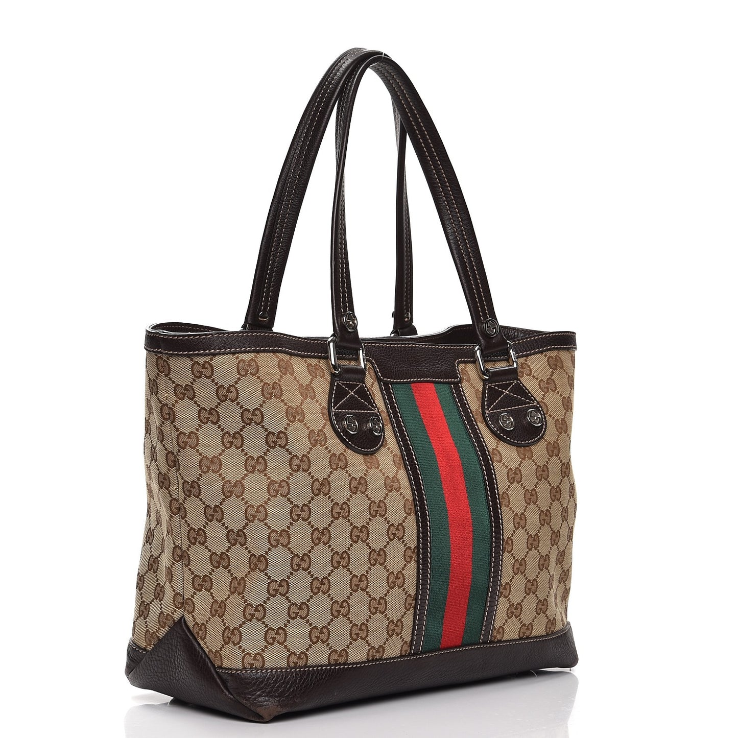 Monogram Web Sunset Tote Dark Brown