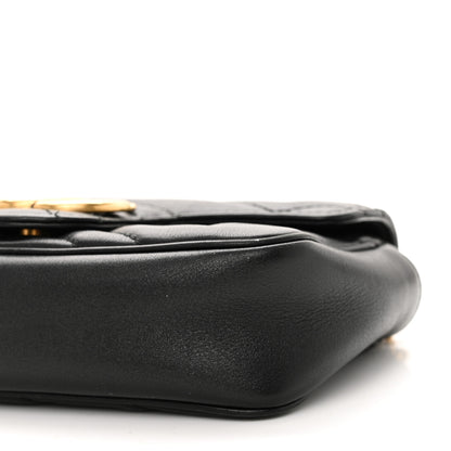 Gucci Calfskin Matelasse Super Mini GG Marmont Shoulder Bag Black 10 of 10