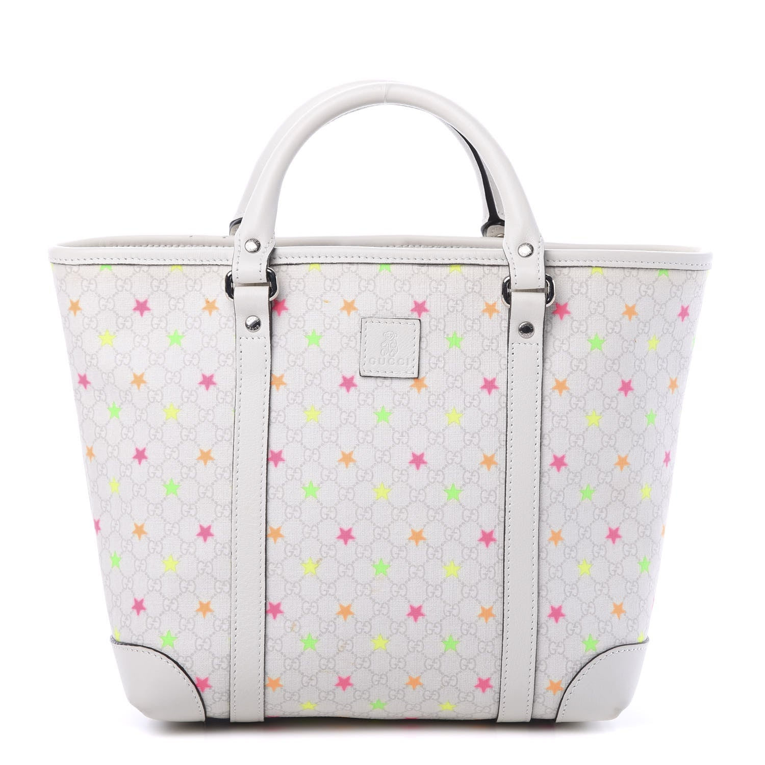 Gucci GG Supreme Monogram Stars Childrens Tote White 1 of 13