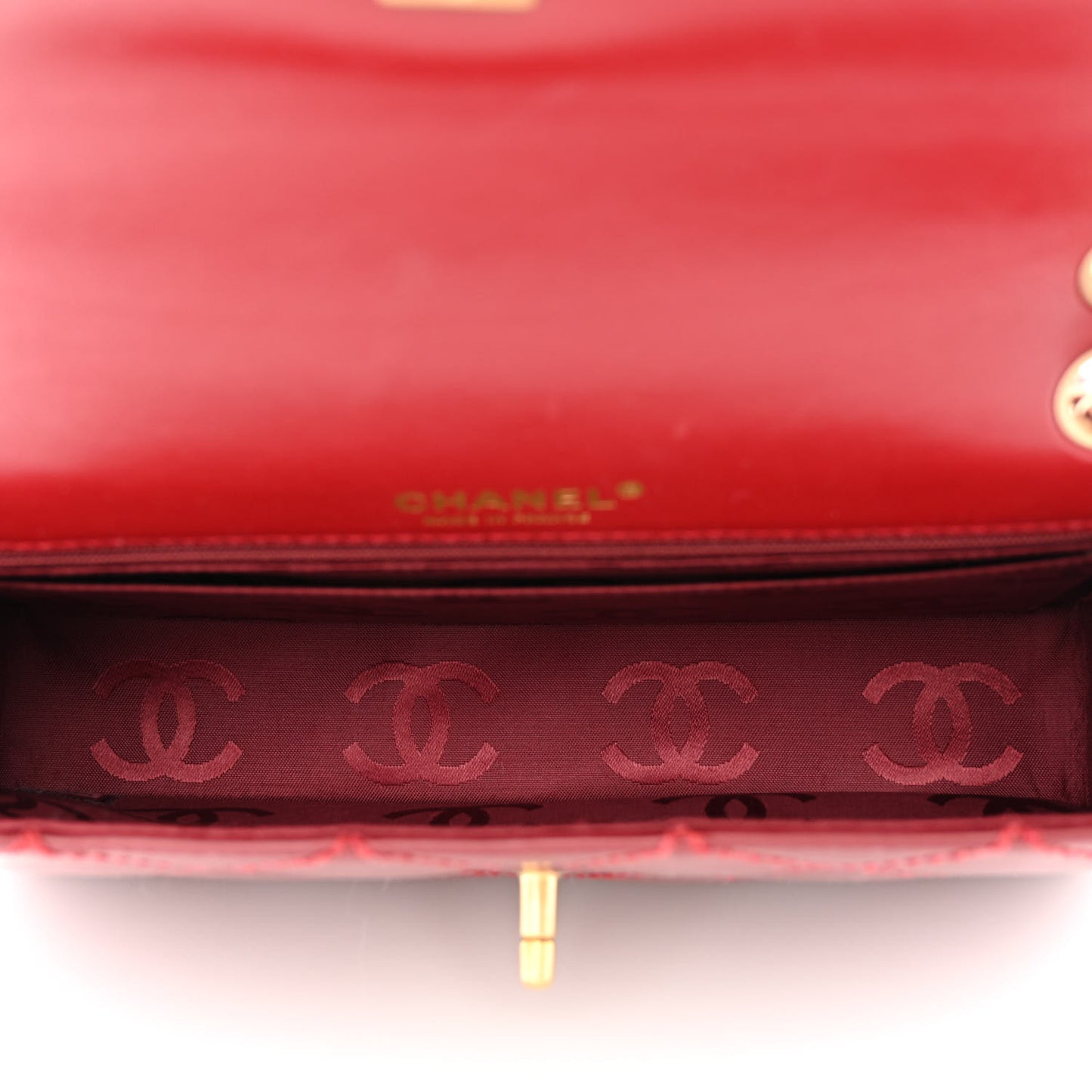Calfskin Quilted Medium Wild Stitch Flap Burgundy