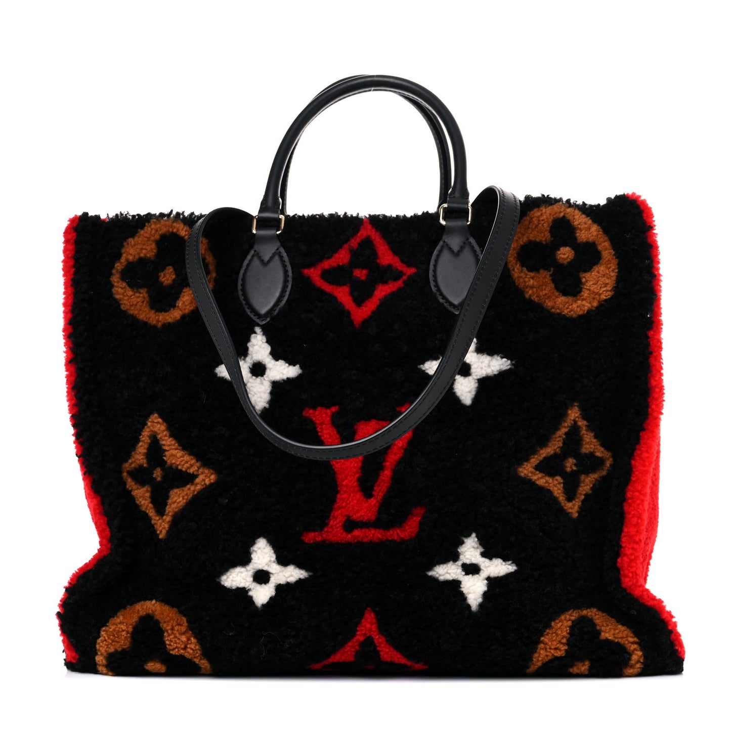 Shearling Monogram Giant Teddy Onthego GM Black Red