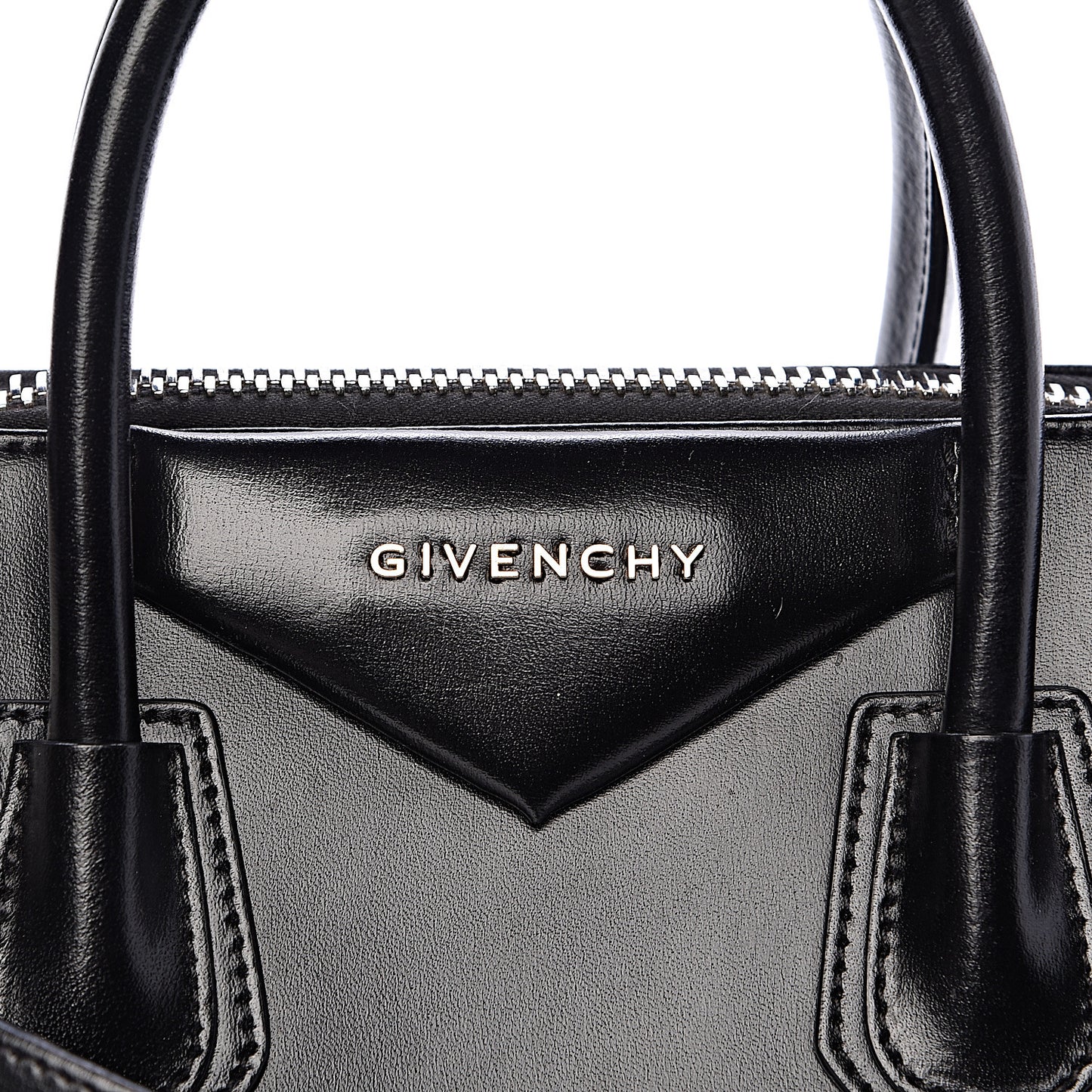 Shiny Lord Calfskin Small Antigona Black