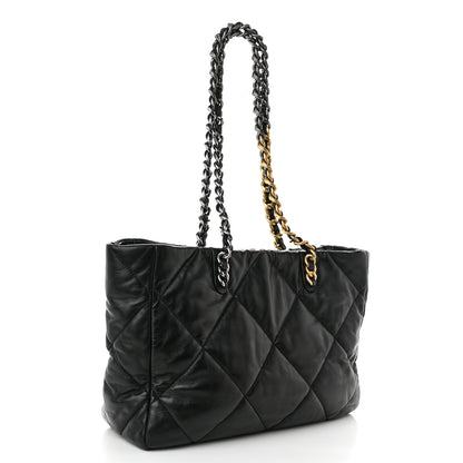 Chanel Lambskin Quilted Chanel 19 East West Shopping Bag Black 3 of 10