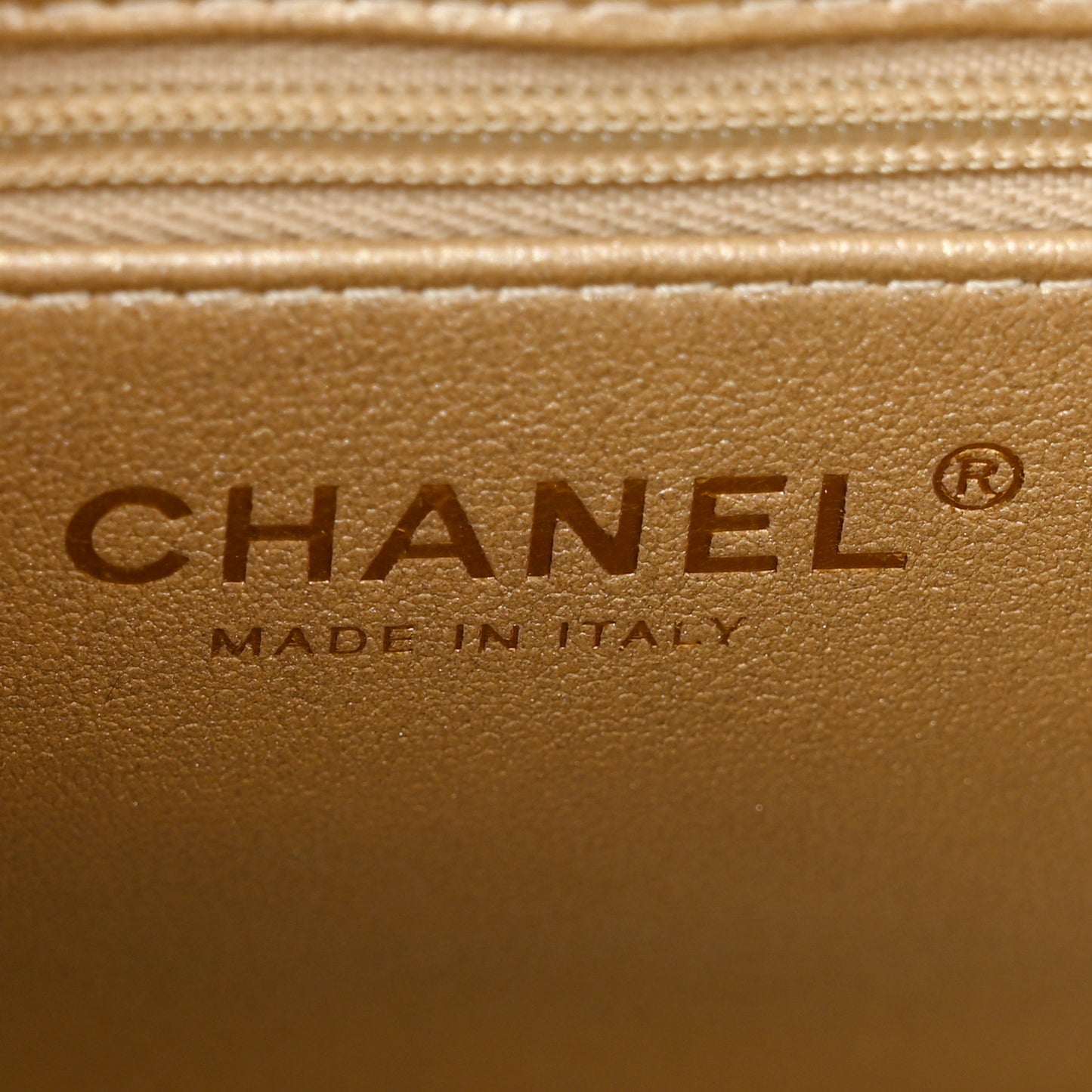 Metallic Shiny Aged Calfskin Quilted Nano Kelly Shopper Gold