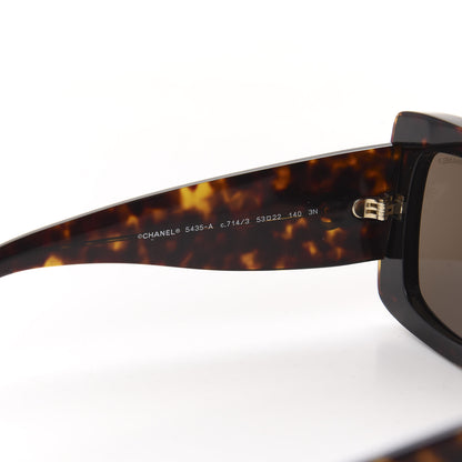 Chanel Acetate Rectangle Sunglasses 5435 Tortoise 4 of 6