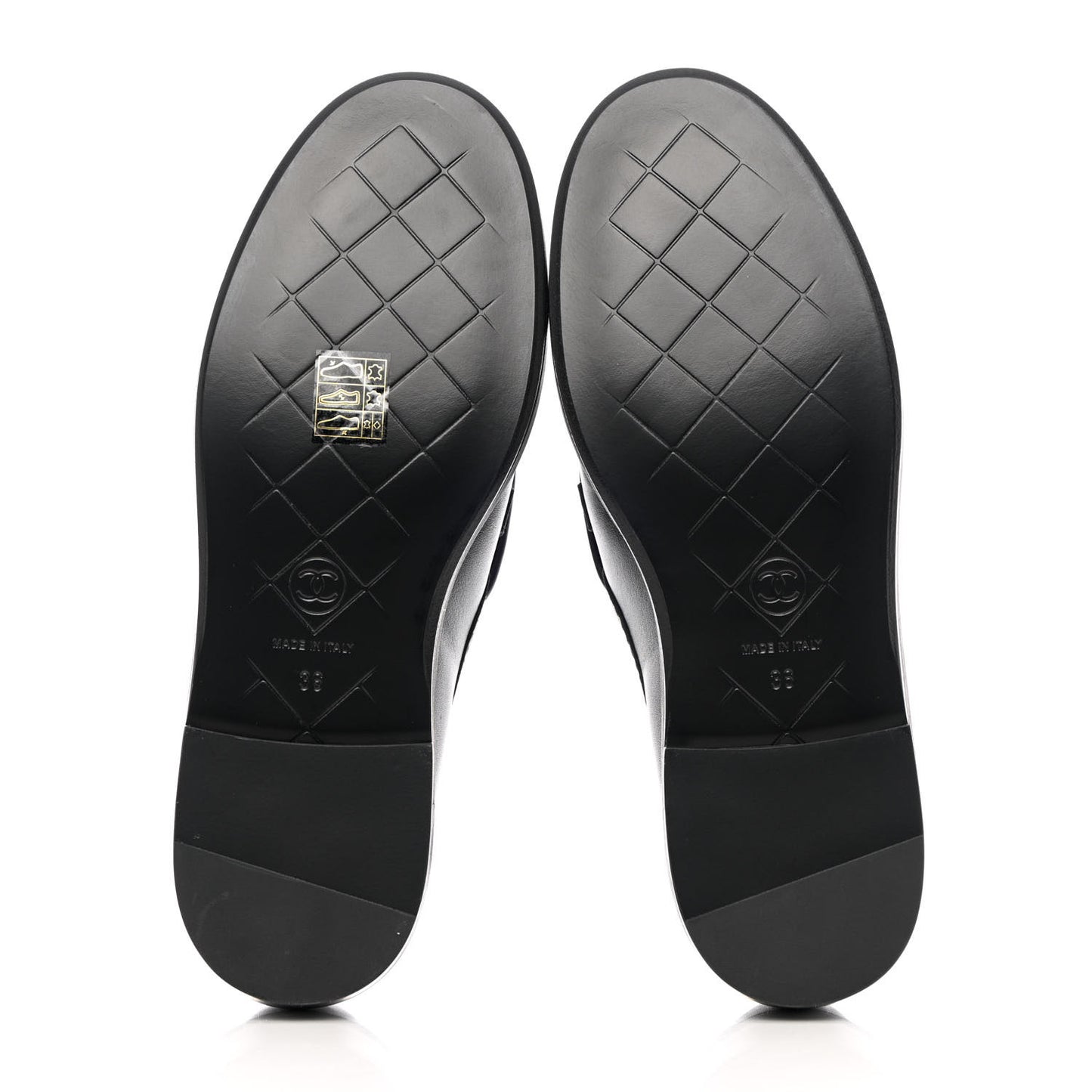 Lambskin Quilted CC Turnlock Loafers 36 Black