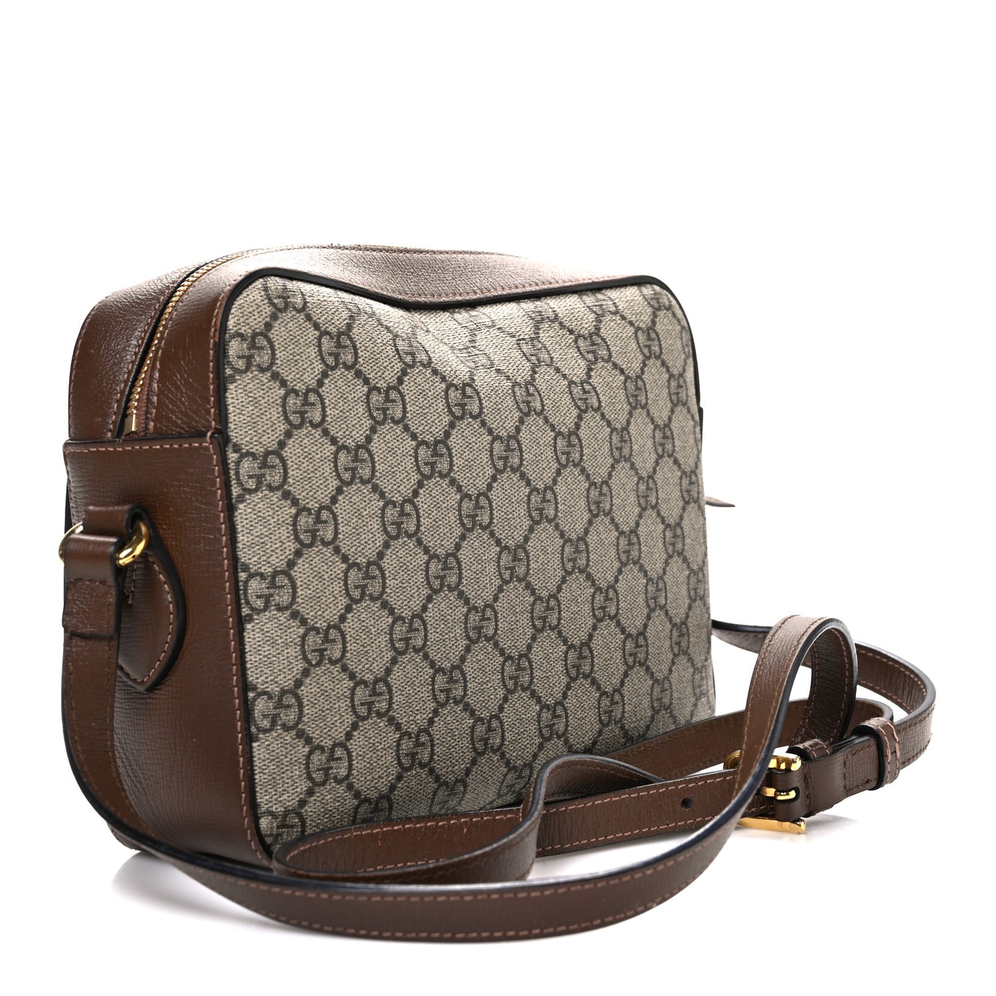 GG Supreme Monogram Small Horsebit 1955 Shoulder Bag Beige Brown Sugar