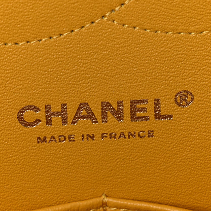 Chanel Lambskin Quilted Jumbo Double Flap Yellow 6 of 10