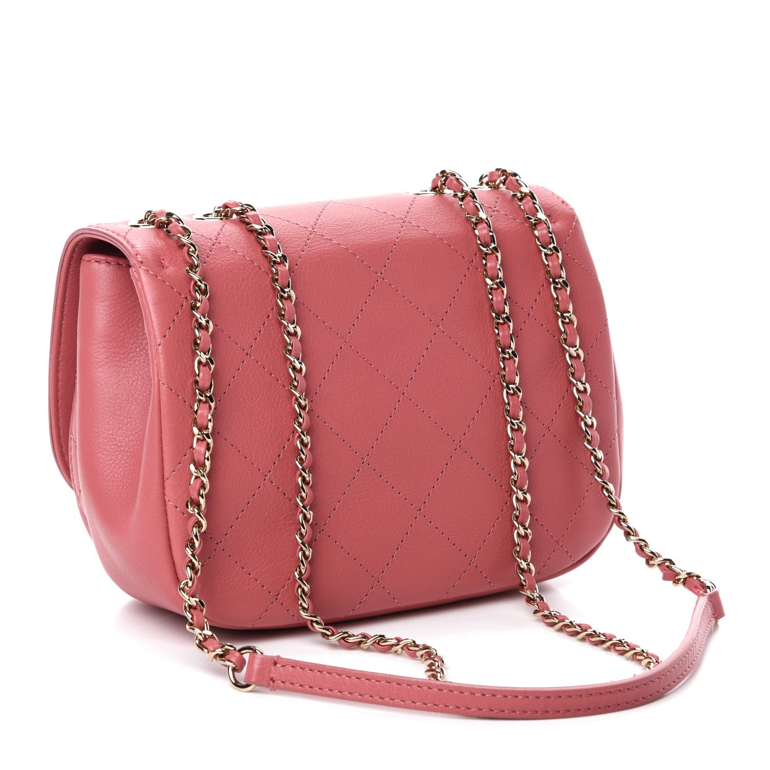 Chanel Calfskin Stitched Small Flap Bag Pink 4 of 12