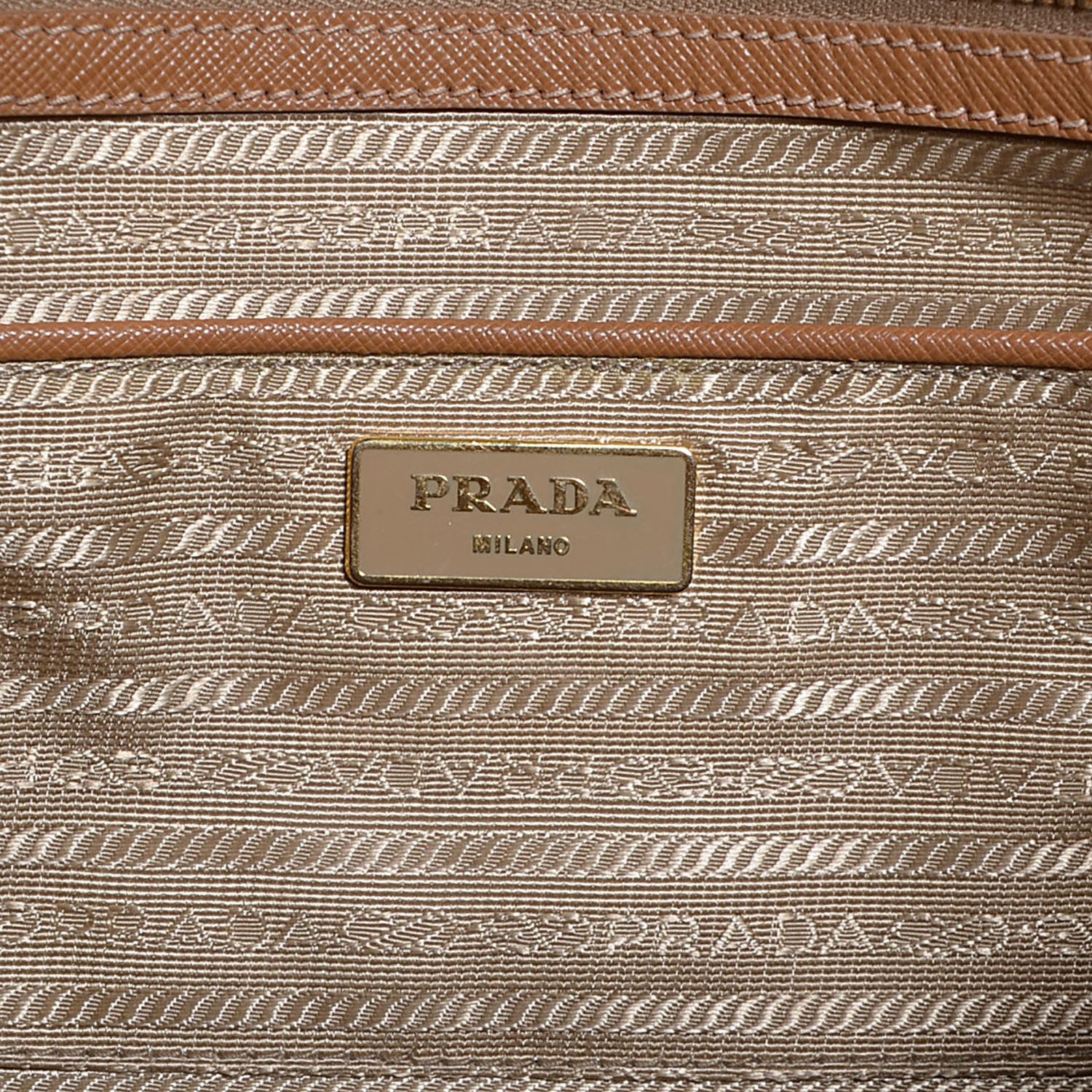 Prada Saffiano Lux Large Double Zip Tote Caramel 6 of 10