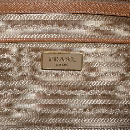 Prada Saffiano Lux Large Double Zip Tote Caramel 6 of 10