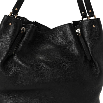 Burberry Grainy Calfskin House Check Medium Maidstone Black 9 of 11