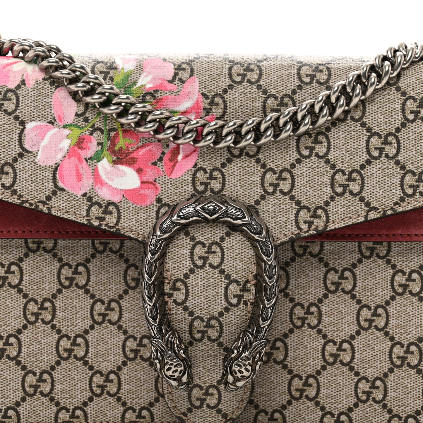 GG Supreme Monogram Blooms Small Dionysus Shoulder Bag Beige Multicolor Dry Rose