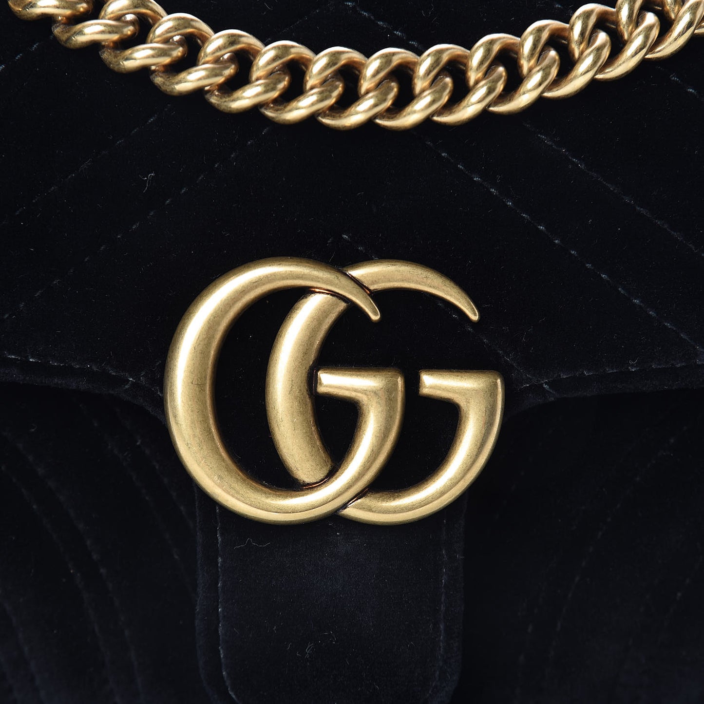 Velvet Matelasse Mini GG Marmont Shoulder Bag Black