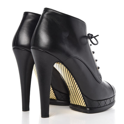 Chanel Lambskin CC Cap Toe Platform Short Boots 41 Black 4 of 16