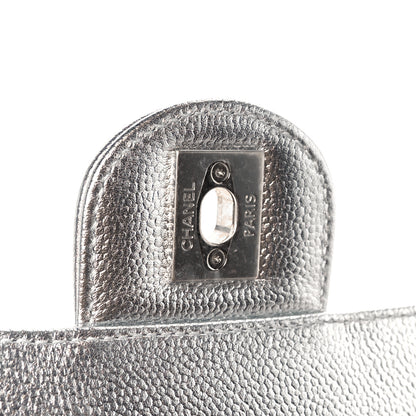 Chanel Metallic Caviar Quilted Mini Rectangular CC Slide Flap Silver 7 of 11