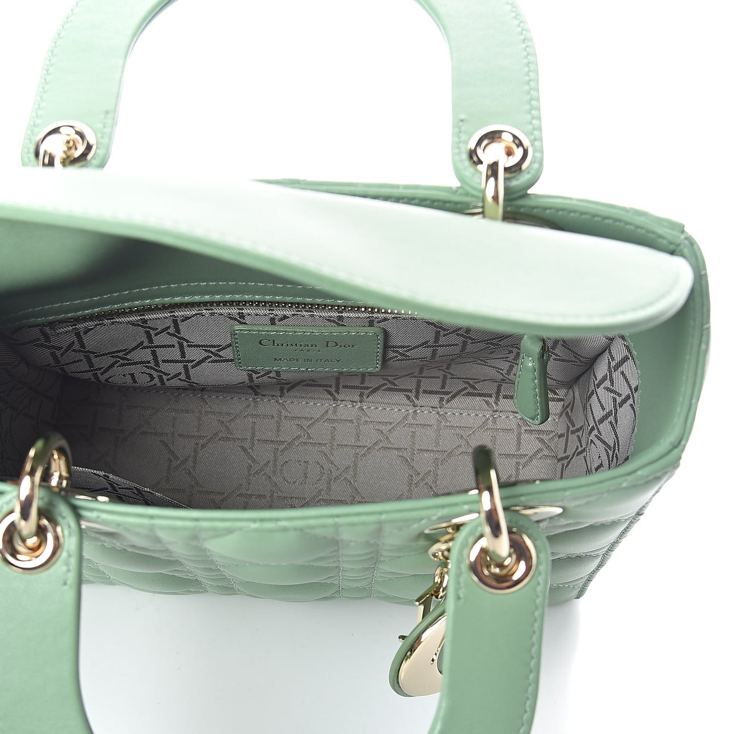 Lambskin Cannage Small My ABCDior Lady Dior Green