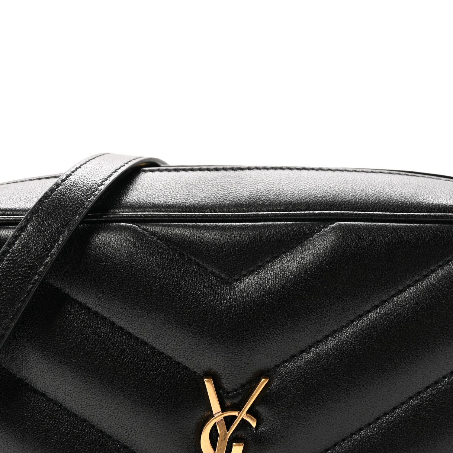 Saint Laurent Lambskin Chevron Quilted Medium Loulou Camera Bag  Rouge Cabernet 8 of 10