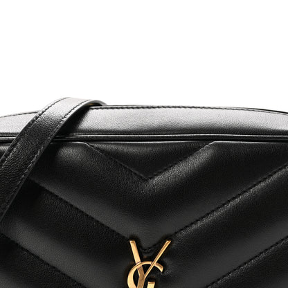 Saint Laurent Lambskin Chevron Quilted Medium Loulou Camera Bag  Rouge Cabernet 8 of 10