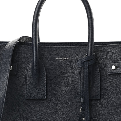 Saint Laurent Grained Calfskin Small Supple Sac De Jour Navy 9 of 9