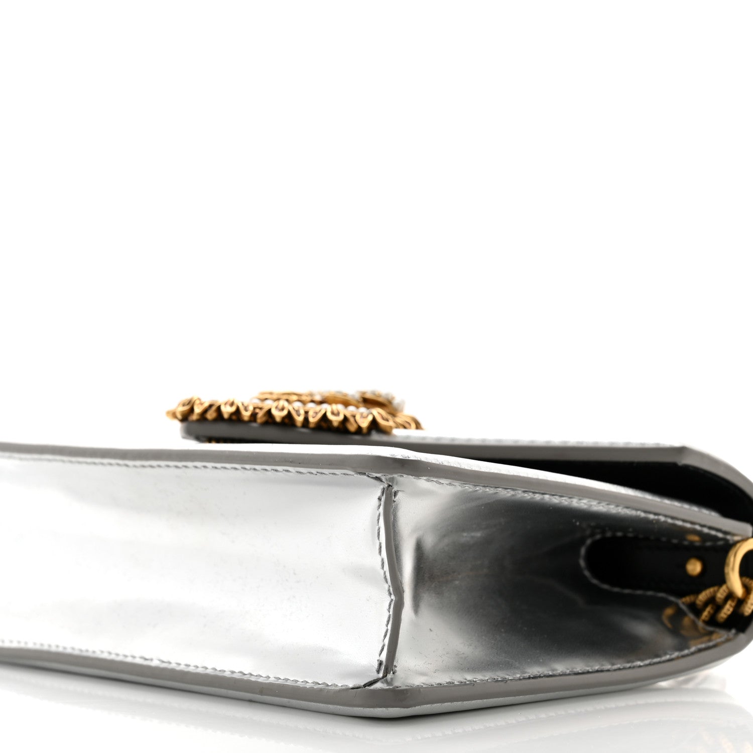 Dolce & Gabbana Metallic Nappa Small Devotion Top Handle Bag Silver 8 of 10