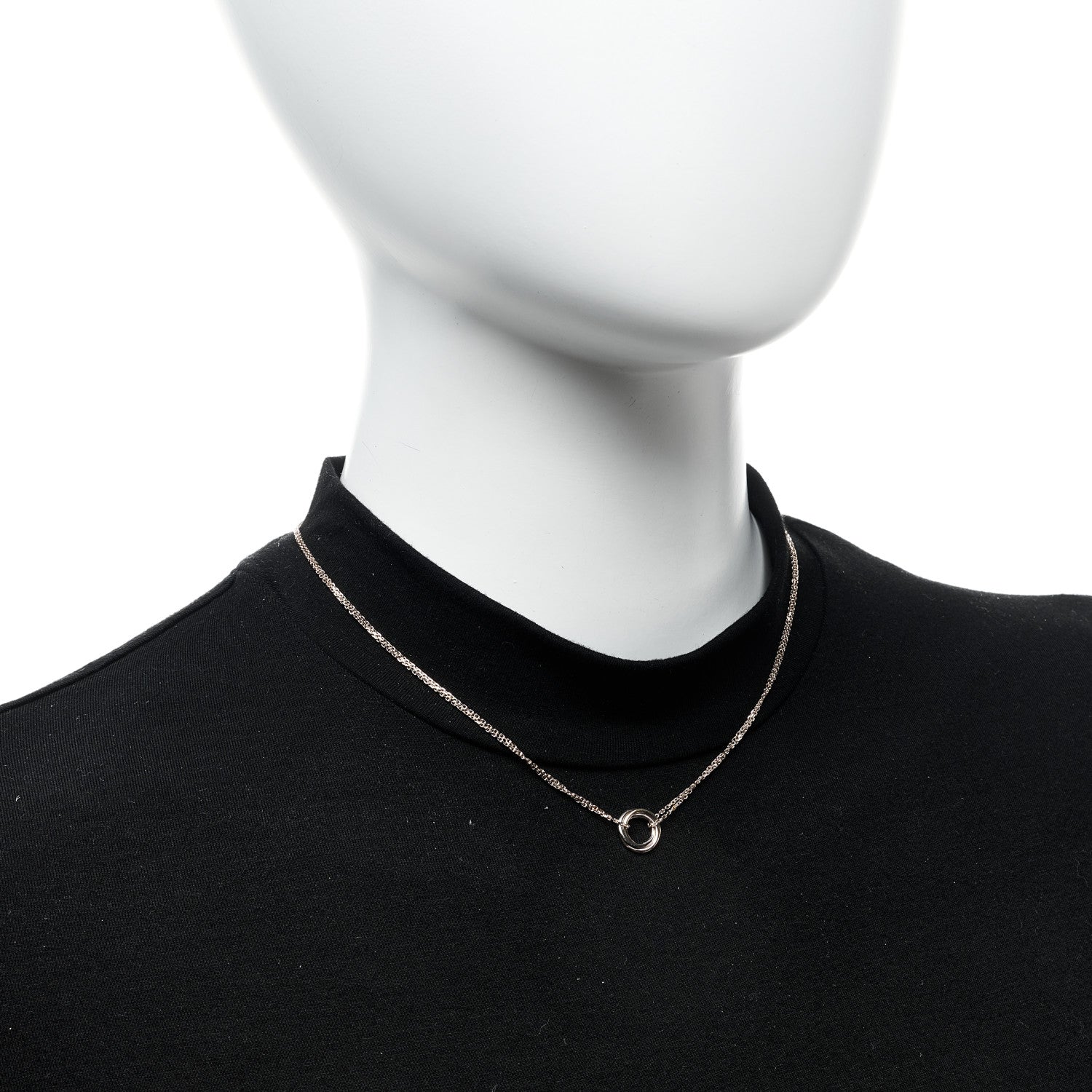Cartier 18K Pink Yellow White Gold Trinity Double Chain Pendant Necklace 2 of 5