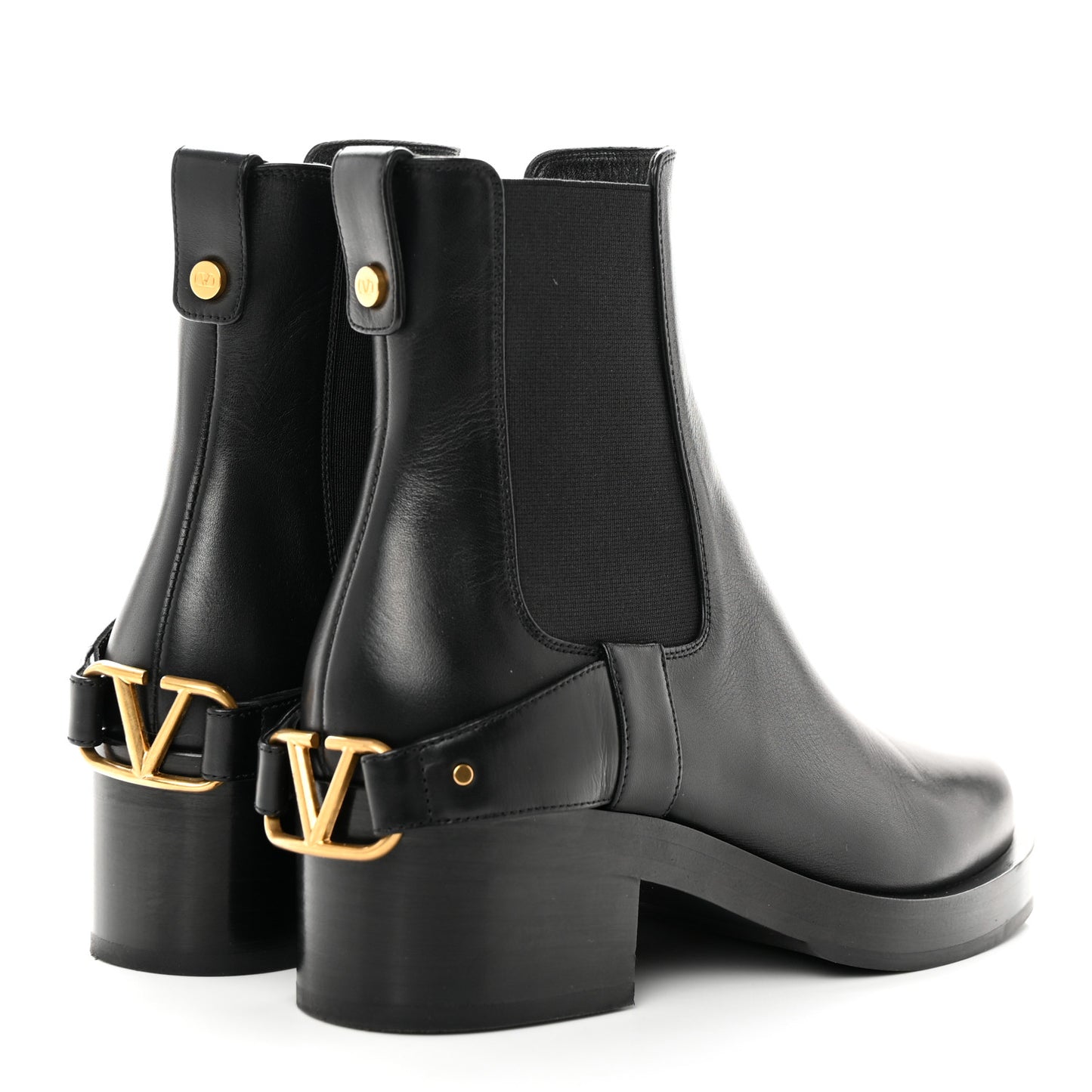 Calfskin VLOGO Flat Boots 36 Black