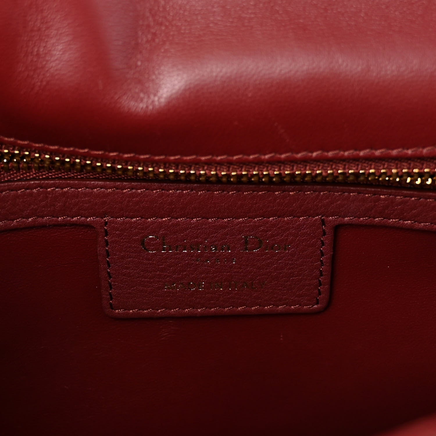 Christian Dior Calfskin Cannage Medium Caro Bag Brick Red 6 of 9