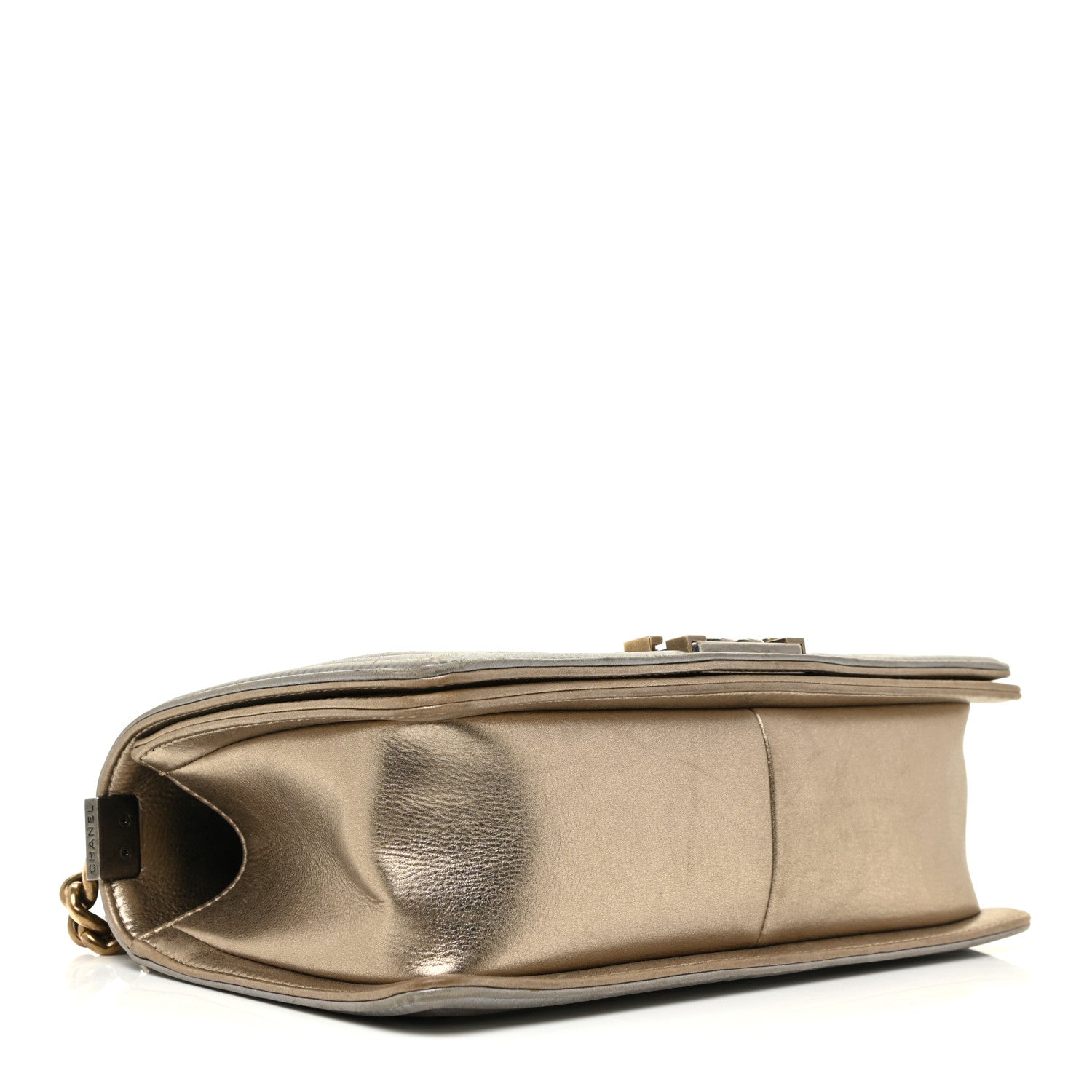 Chanel Metallic Calfskin Quilted Medium Boy Flap Khaki 6 of 26