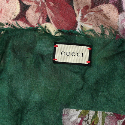 Gucci Modal Silk GG Monogram Gery Square Scarf Grass Green Light Brown 4 of 4