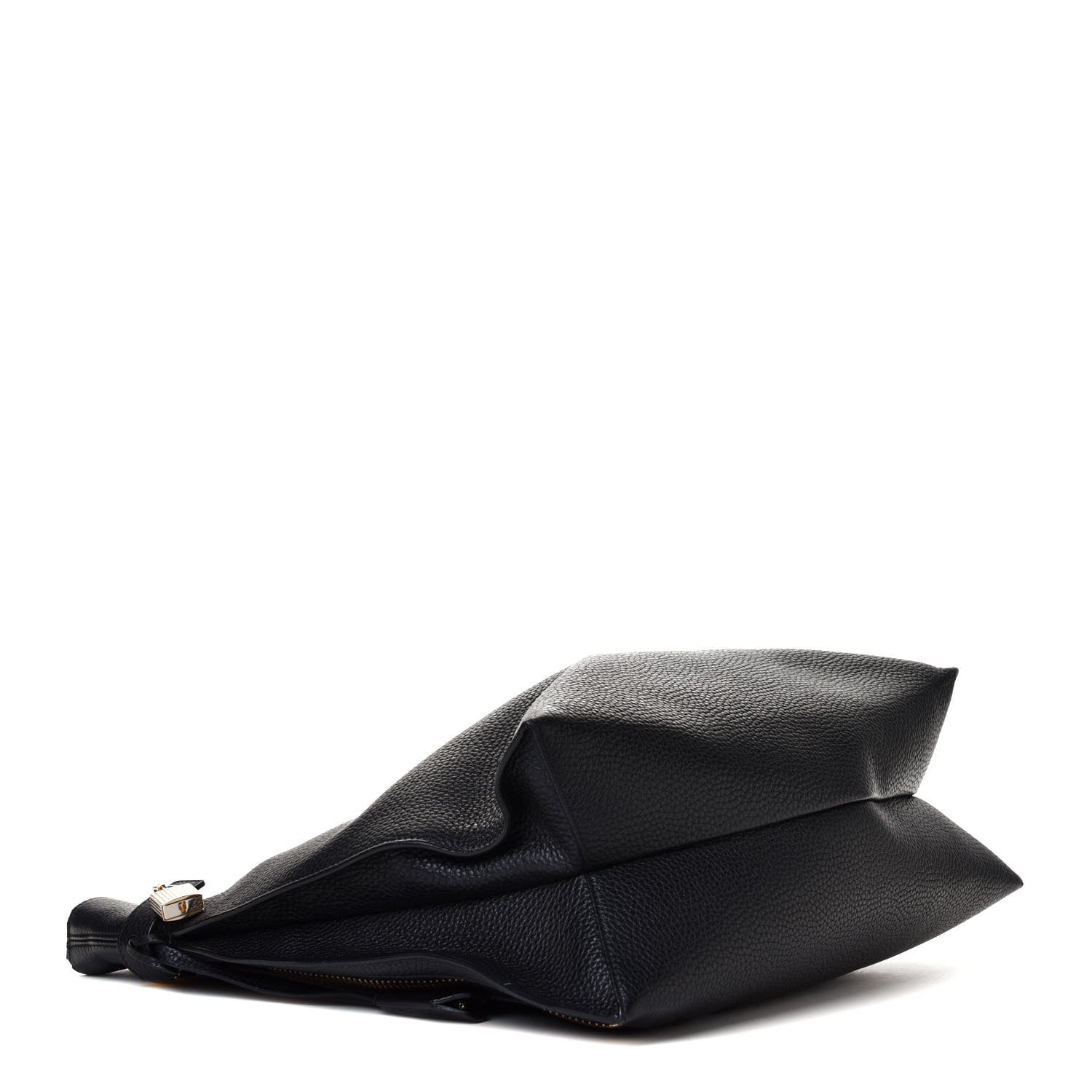 Tom Ford Pebbled Calfskin Large Alix Padlock Zip Hobo Bag Black 3 of 4