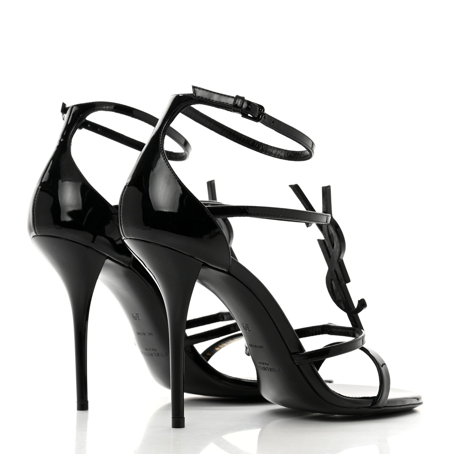Saint Laurent Patent Cassandra 100 Sandals 39 Black 4 of 9