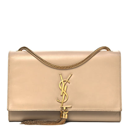 Saint Laurent Smooth Calfskin Medium Classic Monogram Kate Tassel Satchel Dark Beige 1 of 12