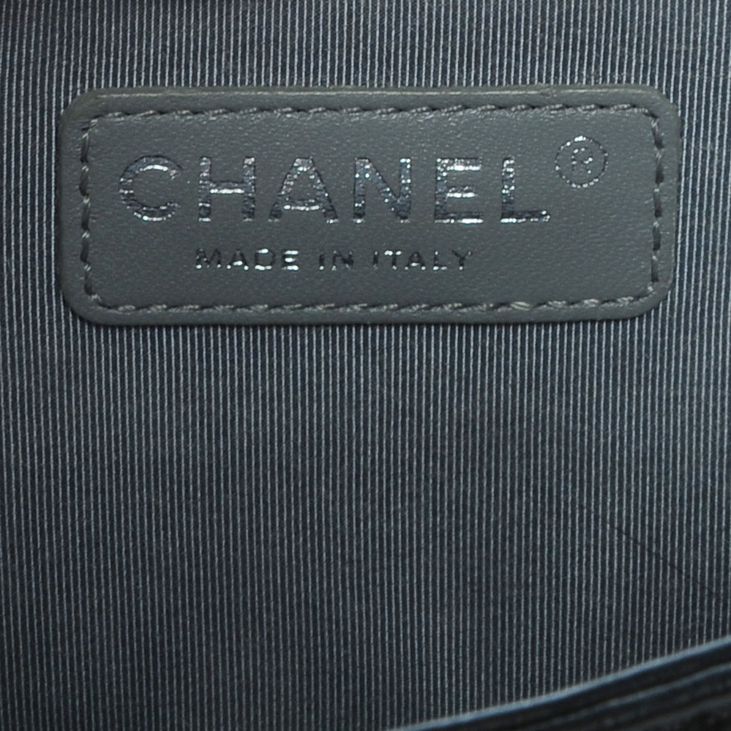 Metallic Calfskin Quilted Medium Boy Flap Black