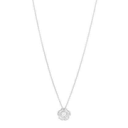 Chanel 18K White Gold Diamond Bouton de Camelia Pendant Necklace 1 of 5