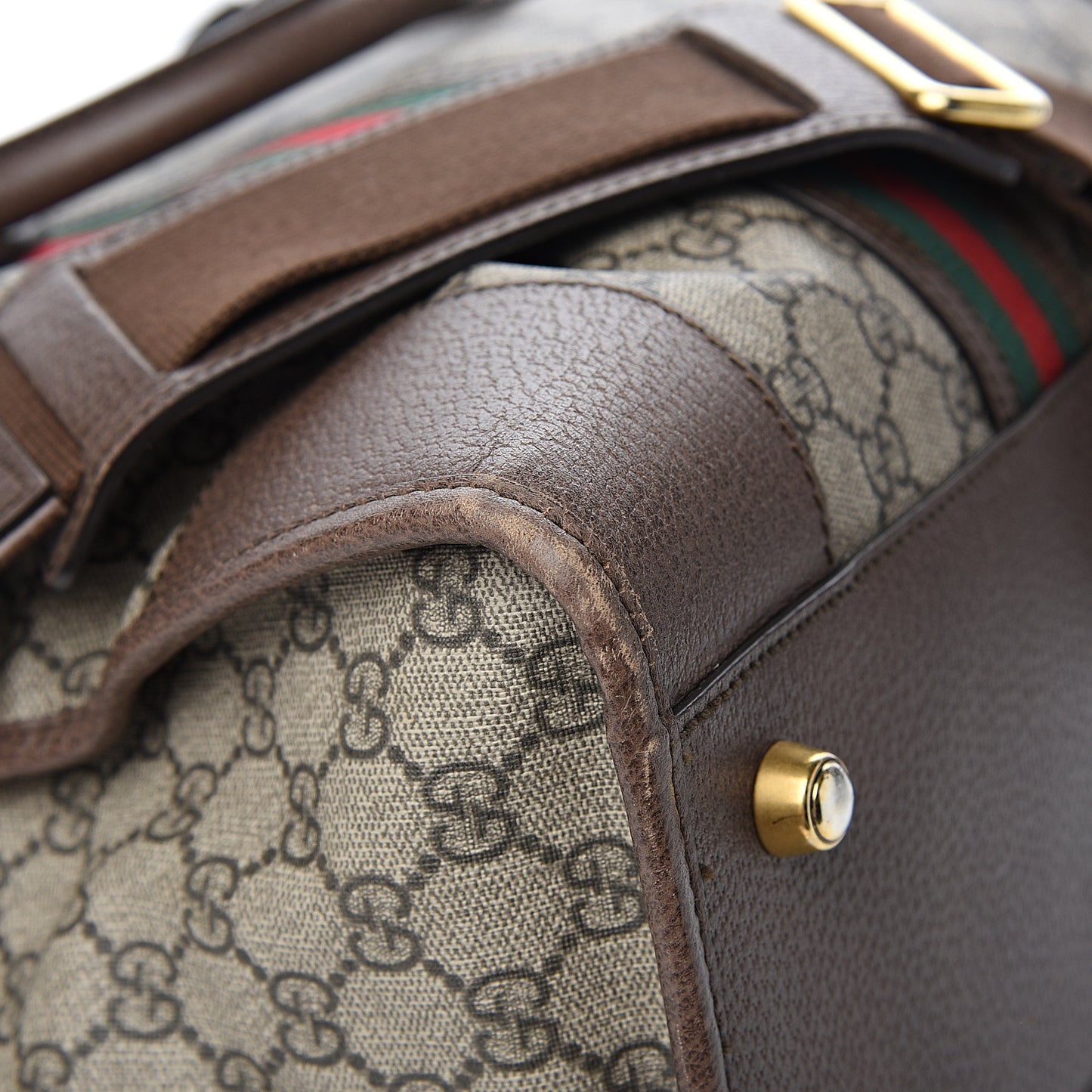 Soft GG Supreme Monogram Web Medium Duffle Bag Beige New Acero Crop