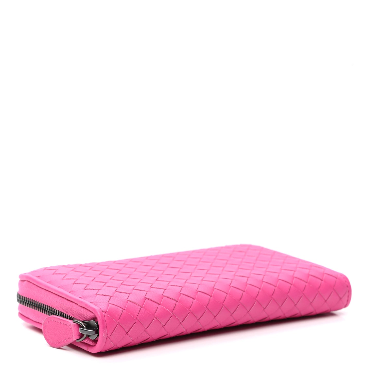 Nappa Intrecciato Zip Around Wallet Pink