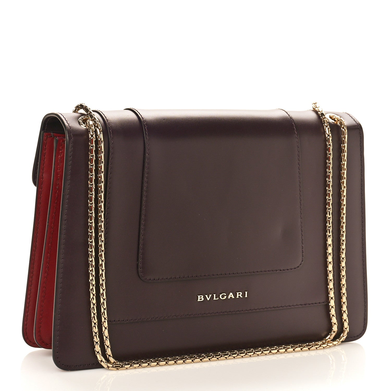 Bulgari Calfskin Serpenti Forever Shoulder Bag Plum 4 of 9