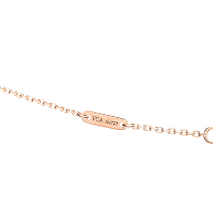 Van Cleef & Arpels 18K Rose Gold Carnelian Sweet Alhambra Pendant Necklace 5 of 6