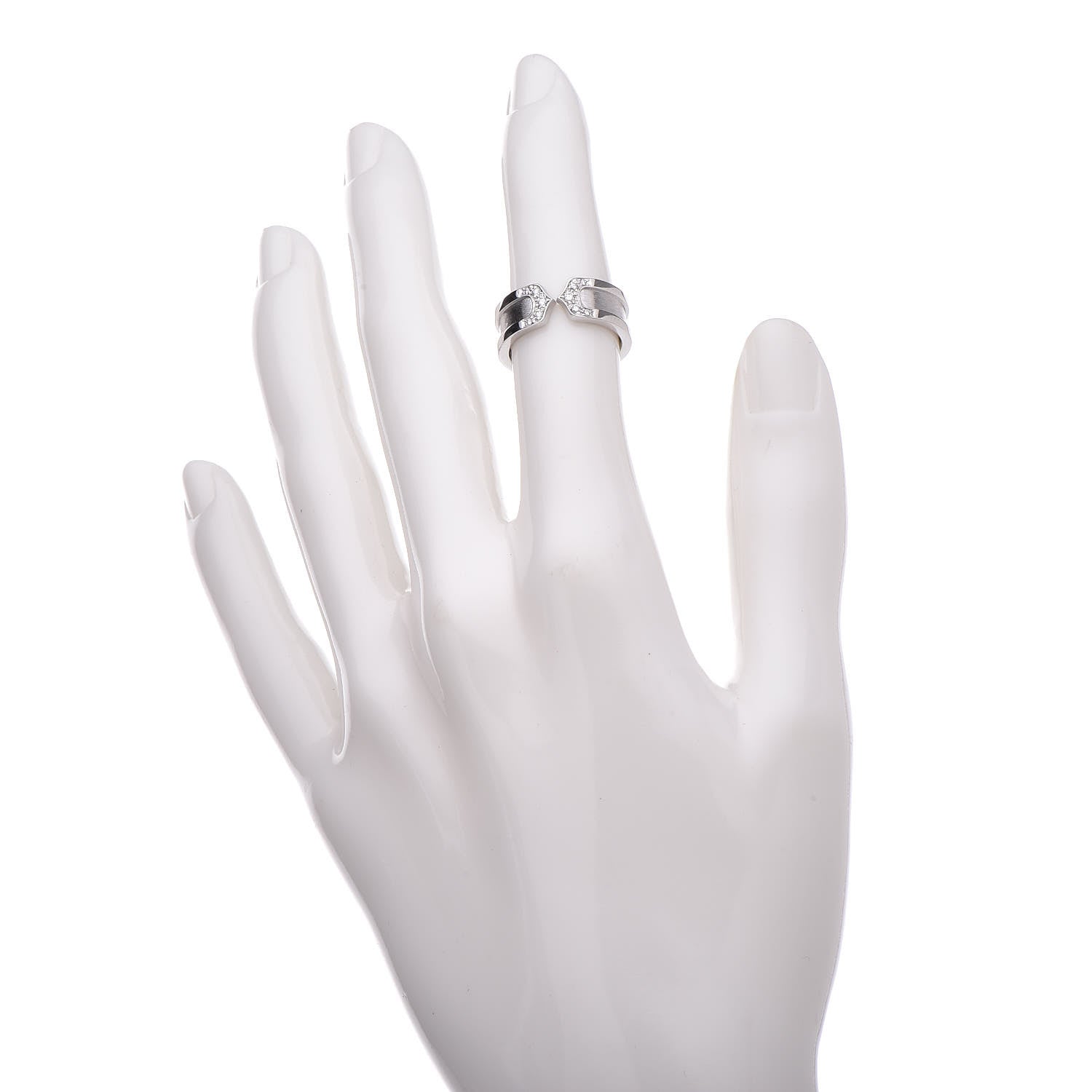 Cartier 18K White Gold Diamond 6.5mm Logo De Ring 48 4.5 2 of 5