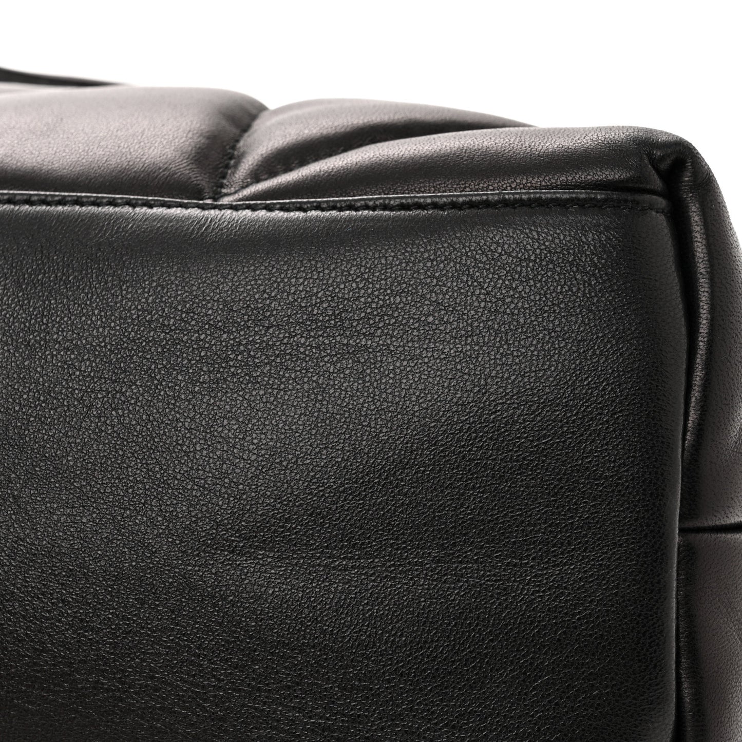 Calfskin Quilted Medium Loulou Puffer Monogram Chain Satchel Black