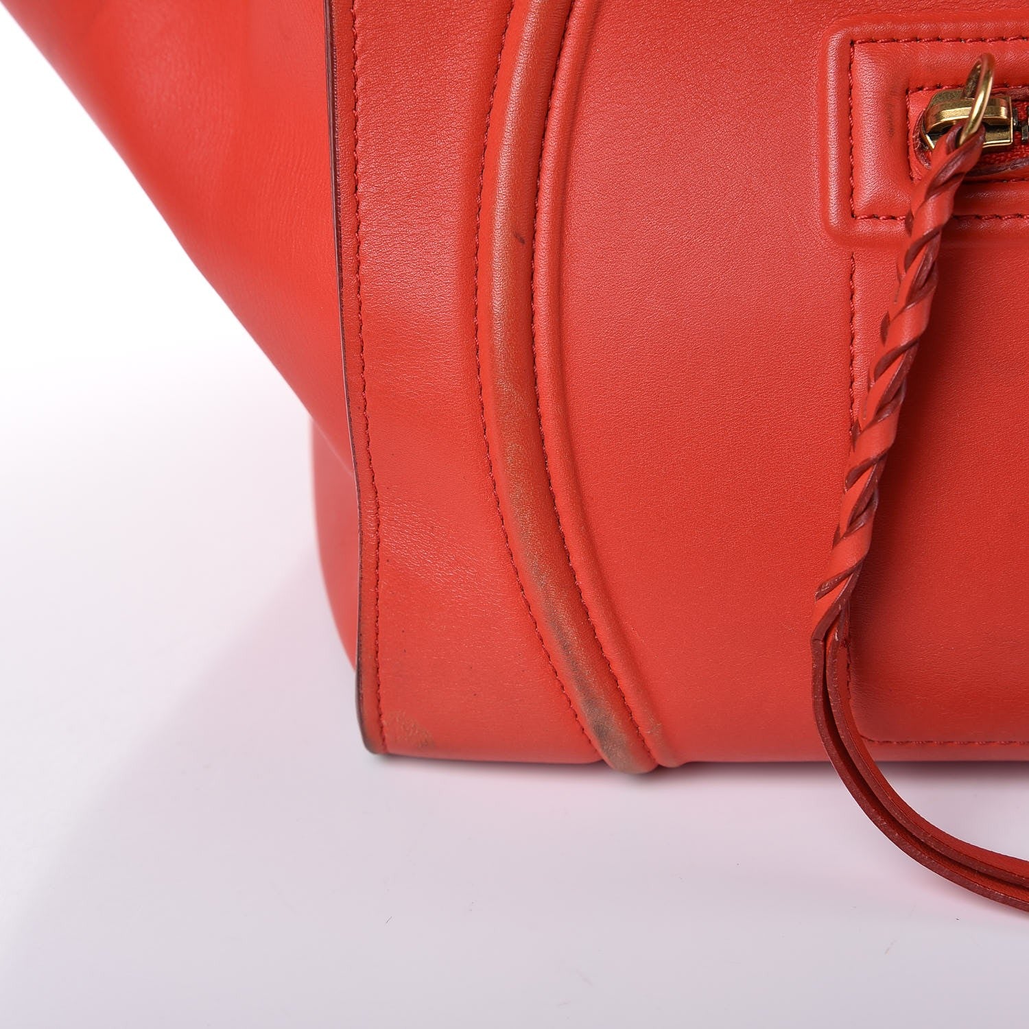 Celine Nappa Calfskin Medium Phantom Luggage Vermillion 17 of 28